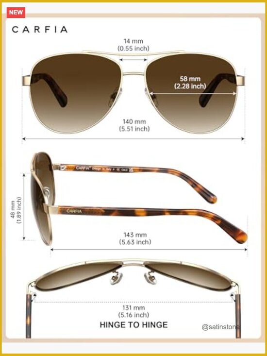 Polarized Sunglasses with Acetate Arms, UV400, Lightweight & Flattering Fit main image 7
